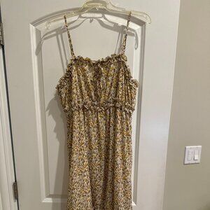 Vintage Charm Yellow Floral Dress